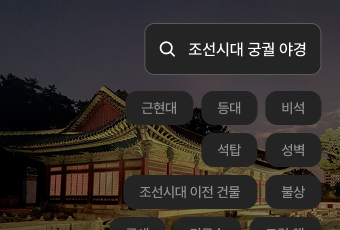 조선시대 궁궐 야경과 전통 자료 카테고리 검색 화면
